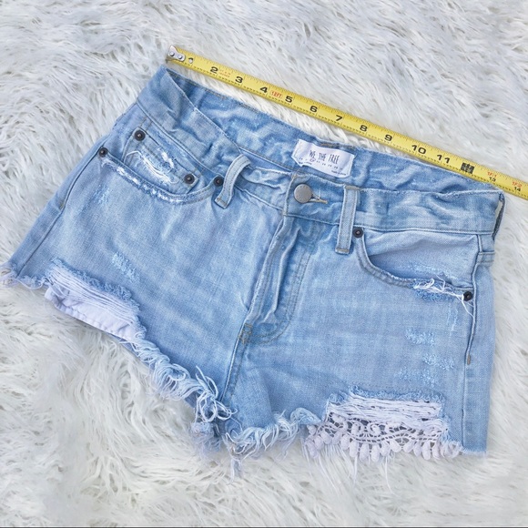 Free People Pants - We The Free by Free People Distressed Lace Shorts